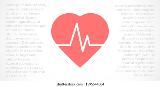 Heart beat pulse flat icon for medical applications and websites. Heartbeat / heart beat pulse icon. Heart beat flat vector icon for medical apps and websites icon.