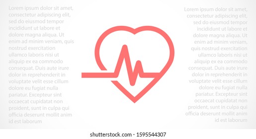 Heart beat pulse flat icon for medical applications and websites. Heartbeat / heart beat pulse icon. Heart beat flat vector icon for medical apps and websites icon.