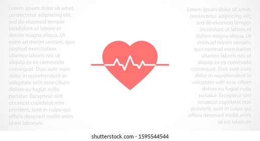 Heart beat pulse flat icon for medical applications and websites. Heartbeat / heart beat pulse icon. Heart beat flat vector icon for medical apps and websites icon.
