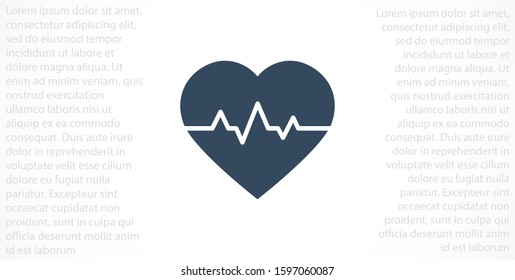 Heart beat pulse flat icon for medical applications and websites. Heartbeat / heart beat pulse icon. Heart beat flat vector icon for medical apps and websites icon.
