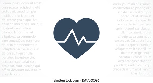 Heart beat pulse flat icon for medical applications and websites. Heartbeat / heart beat pulse icon. Heart beat flat vector icon for medical apps and websites icon.