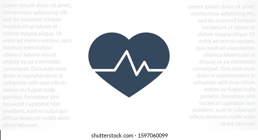 Heart beat pulse flat icon for medical applications and websites. Heartbeat / heart beat pulse icon. Heart beat flat vector icon for medical apps and websites icon.