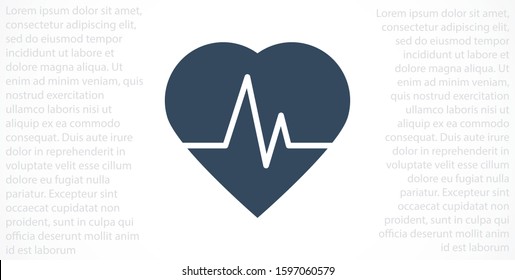 Heart beat pulse flat icon for medical applications and websites. Heartbeat / heart beat pulse icon. Heart beat flat vector icon for medical apps and websites icon.