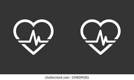 Heart beat pulse flat icon for medical applications and websites. Heartbeat / heart beat pulse icon. Heart beat flat vector icon for medical apps and websites icon.