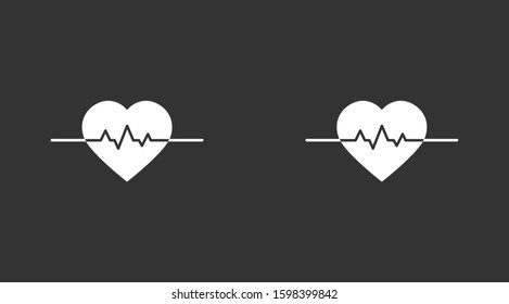 Heart beat pulse flat icon for medical applications and websites. Heartbeat / heart beat pulse icon. Heart beat flat vector icon for medical apps and websites icon.