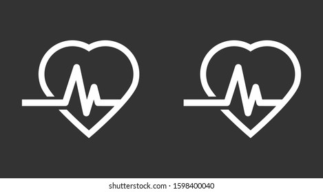 Heart beat pulse flat icon for medical applications and websites. Heartbeat / heart beat pulse icon. Heart beat flat vector icon for medical apps and websites icon.
