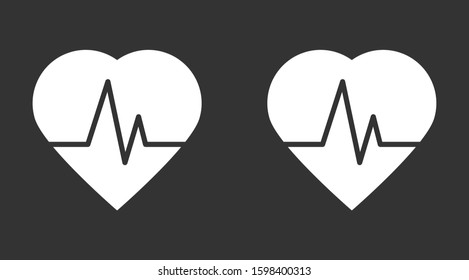 Heart beat pulse flat icon for medical applications and websites. Heartbeat / heart beat pulse icon. Heart beat flat vector icon for medical apps and websites icon.