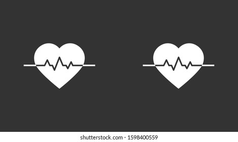 Heart beat pulse flat icon for medical applications and websites. Heartbeat / heart beat pulse icon. Heart beat flat vector icon for medical apps and websites icon.