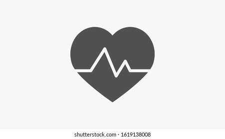 Heart beat pulse flat icon for medical applications and websites. Heartbeat / heart beat pulse icon. Heart beat flat vector icon for medical apps and websites icon.