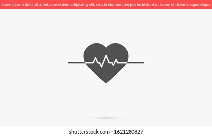 Heart beat pulse flat icon for medical applications and websites. Heartbeat / heart beat pulse icon. Heart beat flat vector icon for medical apps and websites icon.