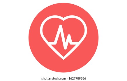 Heart beat pulse flat icon for medical applications and websites. Heartbeat / heart beat pulse icon. Heart beat flat vector icon for medical apps and websites icon.