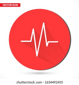 Heart beat pulse flat icon for medical applications and websites. Heartbeat / heart beat pulse icon. Heart beat flat vector icon for medical apps and websites icon.