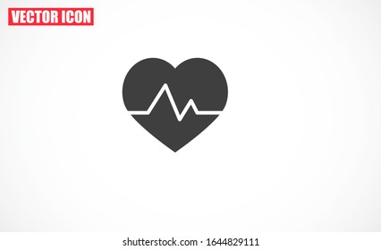 Icono de pulso de latido para aplicaciones médicas y sitios web. Icono de pulso latido / latido cardíaco. Icono vectorial plano latido para aplicaciones médicas y sitios web.