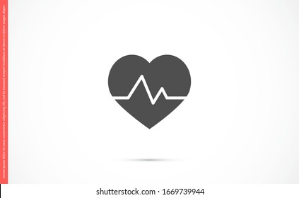 Heart beat pulse flat icon for medical applications and websites. Heartbeat / heart beat pulse icon. Heart beat flat vector icon for medical apps and websites icon.
