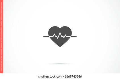 Heart beat pulse flat icon for medical applications and websites. Heartbeat / heart beat pulse icon. Heart beat flat vector icon for medical apps and websites icon.
