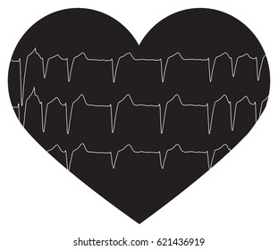 heart beat pulse flat icon for medical apps