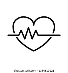 Heart Beat Pulse Icon Vector Illustration Logo Template