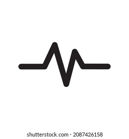 Pulslinie-Symbol für Herzschlag, einfache digitale Kardiologie, flaches Design