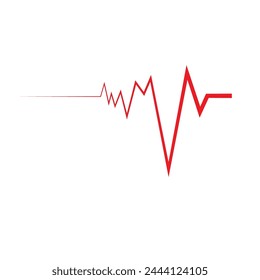 Heart beat pulse line logo vector