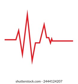 Vector de logotipo de línea de pulso de latido cardiaco
