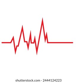 Heart beat pulse line logo vector