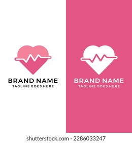 Heart beat pulse logo concept icon template