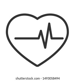 heart beat pulse outline vector icon isolated on white background. heart pulse flat icon for web, mobile and user interface design. medical healthcare concept