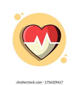 heart beat pulse vector icon for medical