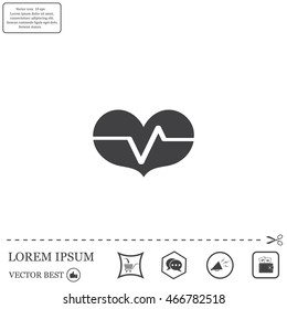 Heart beat rate icon 