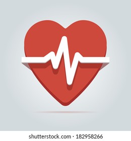 Heart beat rate icon. Vector illustration.