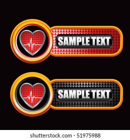 heart beat red and black checkered tabs