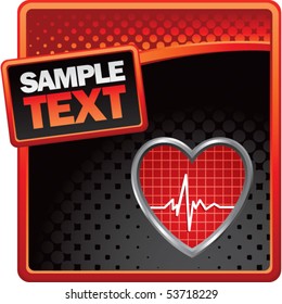 heart beat red and black halftone ad