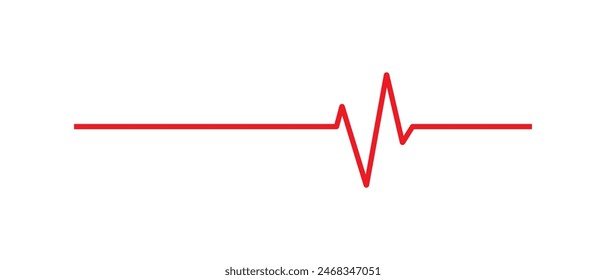 Icono de línea roja del latido del corazón. Línea de latidos del electrocardiograma, Vector. Icono de línea de cardiograma, signo. Vector de pulso cardiaco. Ilustración vectorial.