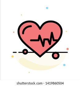 Heart, Beat, Science Abstract Flat Color Icon Template