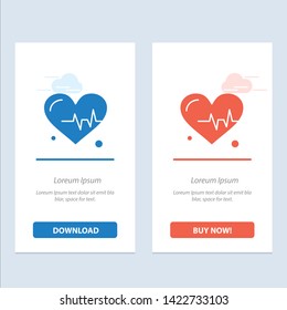 Heart, Beat, Science  Blue and Red Download and Buy Now web Widget Card Template