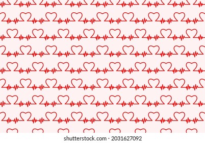 heart beat seamless pattern template