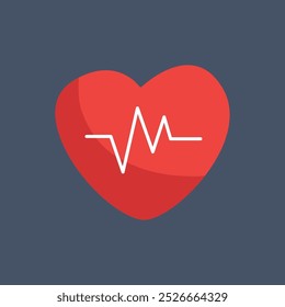 Diseño de Vector plano Iniciar sesión del latido del corazón.