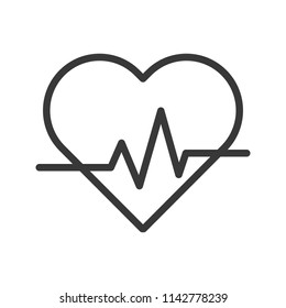 Heart beat, heart signal outline icon