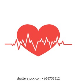 Heart beat simple shape vector
