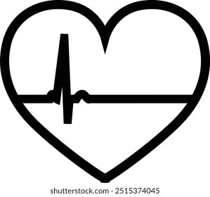 Corazón con latido, símbolo de latido del corazón, icono de latido del corazón, icono de frecuencia cardíaca, pulso del corazón Signo de cardiología, medida del pulso, Enfermedad cardíaca 