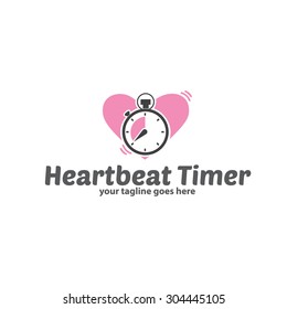 Heart Beat Timer Logo Template