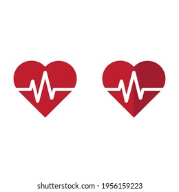 heart beat vector flat icon