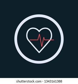 Heart beat vector icon - vector illustration