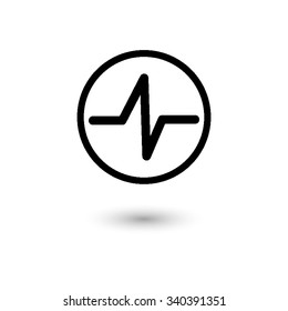 heart beat - vector icon with shadow