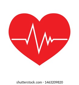 Heart beat vector illustration on white background - medical symbol