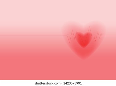 heart beat vector. Light pale vector background
