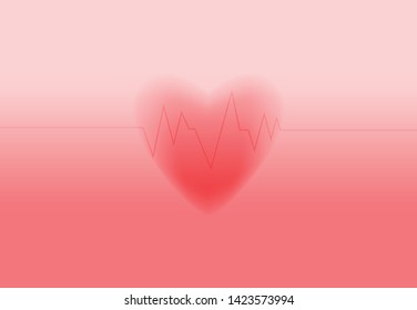 heart beat vector. Light pale vector background