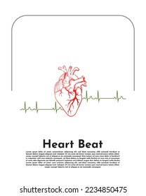heart beat vector line art design