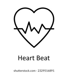 Heart Beat Vector  outline Icon Design illustration. Medical and Health Symbol on White background EPS 10 File