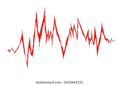heart beat vector in red without background